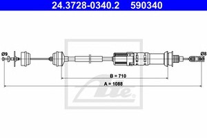 Фото Трос, керування зчепленням ATE 24.3728-0340.2